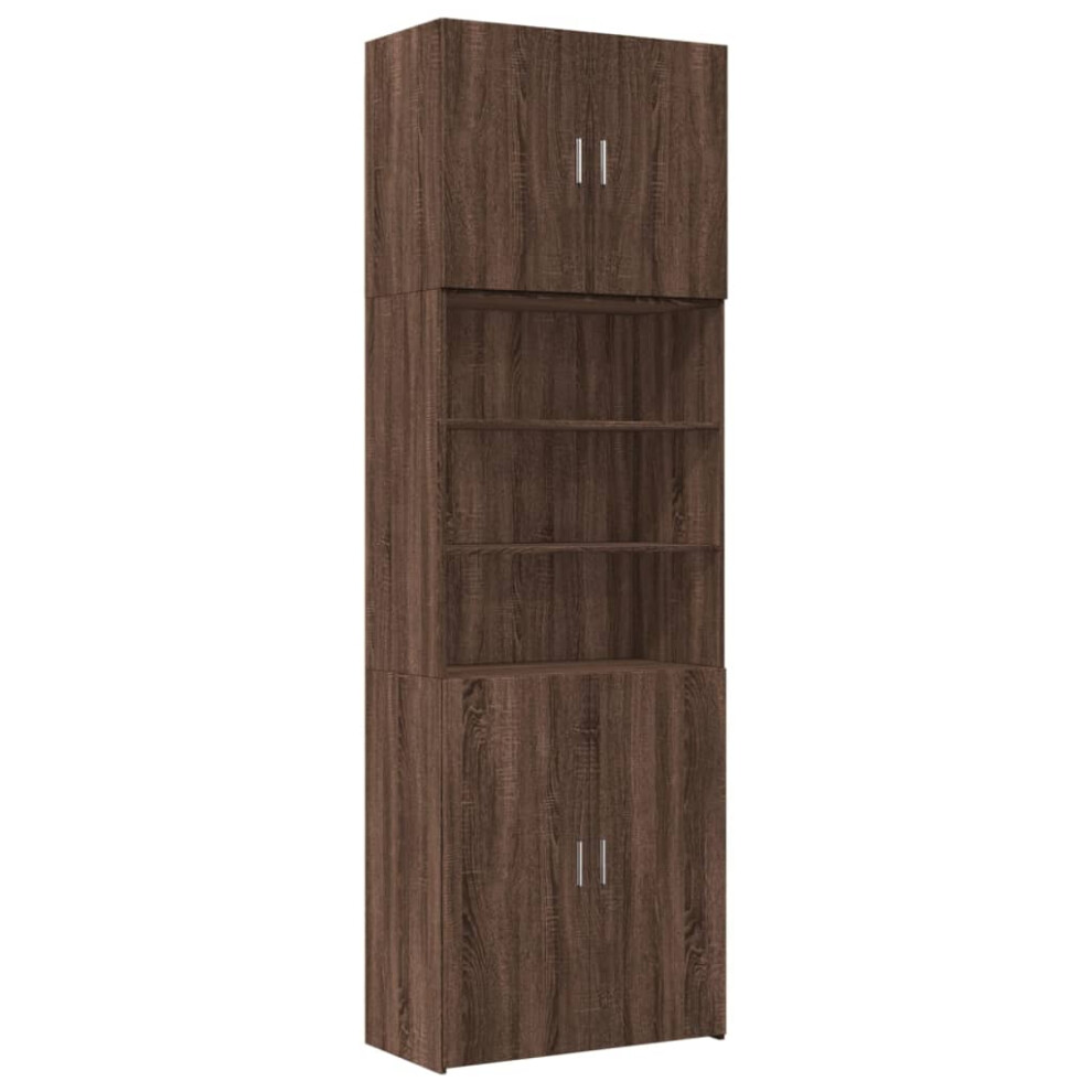 (brown oak) vidaXL Highboard Sideboard Cabinet Storage Cupboard Sonoma Oak Engineered Wood