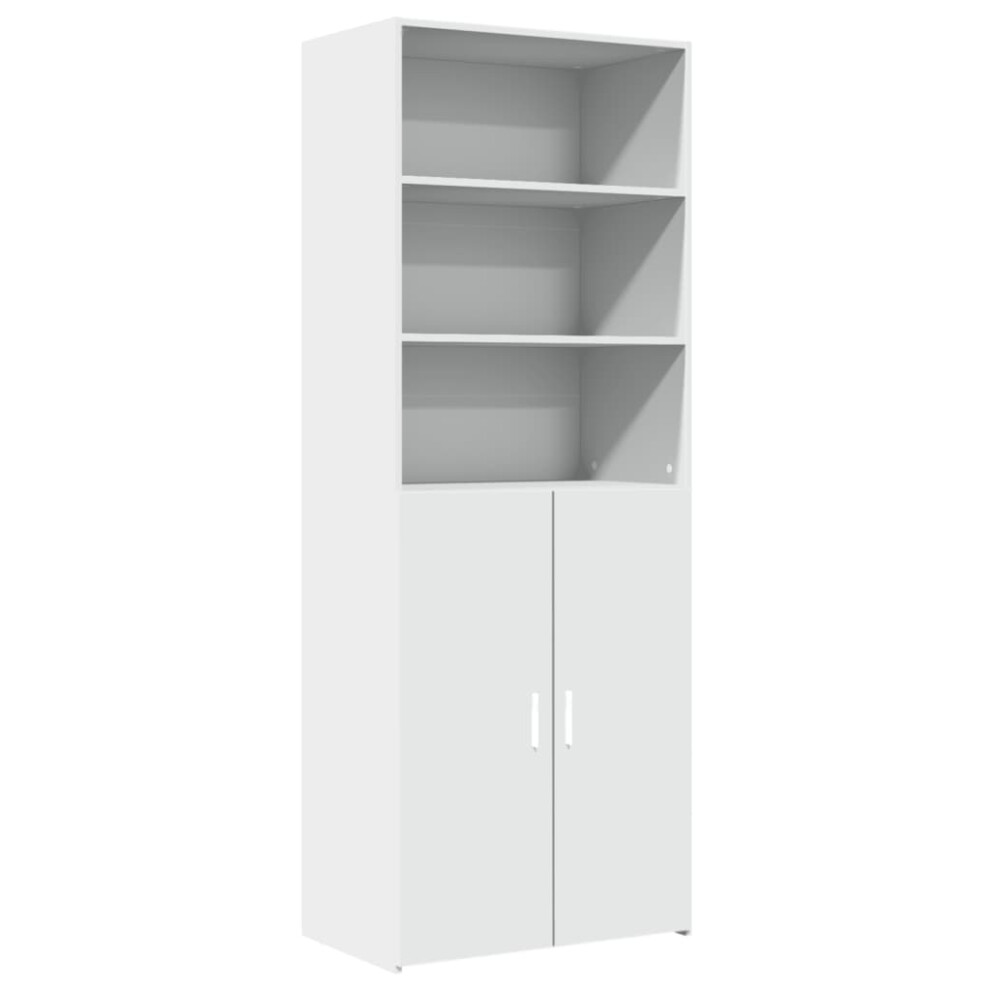 (white) vidaXL Highboard Sideboard Cabinet Storage Cupboard White Engineered Wood