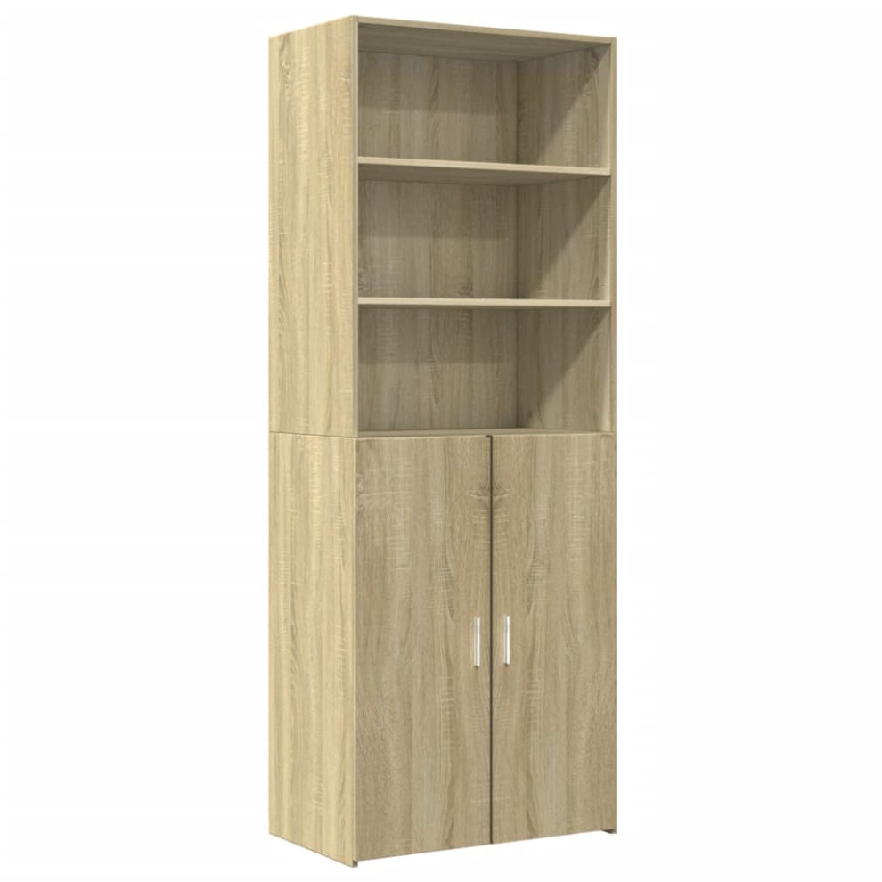 Vidaxl (Sonoma Oak) Highboard Sideboard Cabinet Storage Cupboard White Engineered Wood