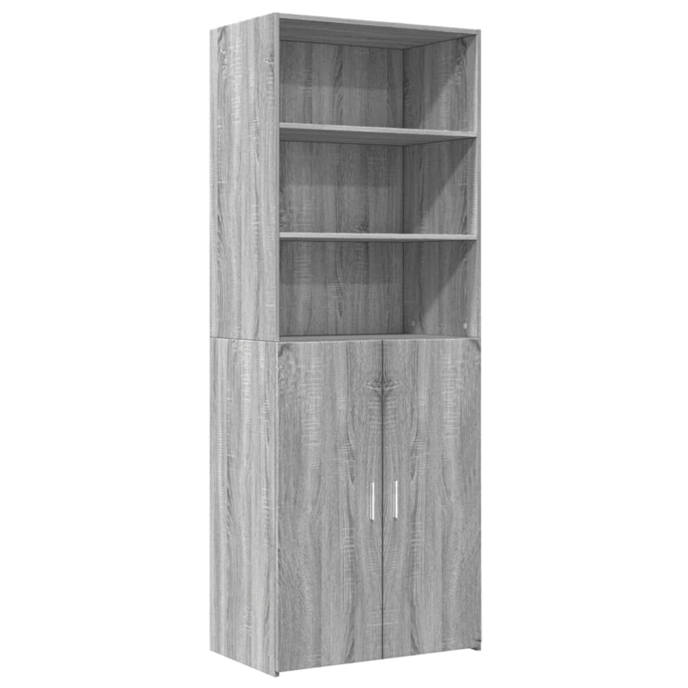 Vidaxl (Grey Sonoma) Highboard Sideboard Cabinet Storage Cupboard White Engineered Wood