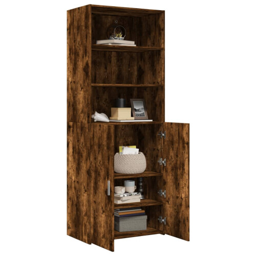 VidaXL (smoked oak) vidaXL Highboard Sideboard Cabinet Storage Cupboard White Engineered Wood 2