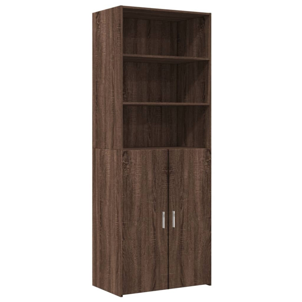 (brown oak) vidaXL Highboard Sideboard Cabinet Storage Cupboard White Engineered Wood