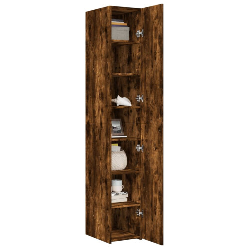 VidaXL (smoked oak) vidaXL Highboard Sideboard Cabinet Storage Cupboard White Engineered Wood 2