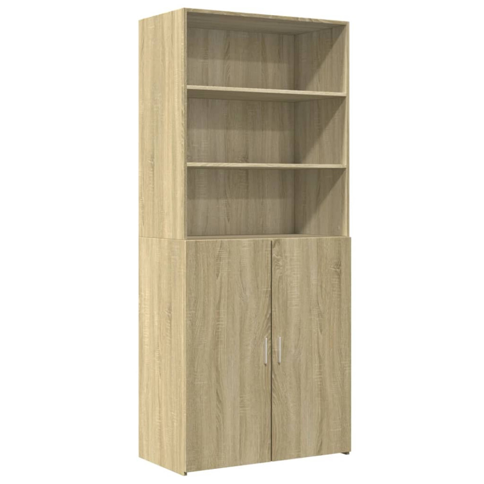 (sonoma oak) vidaXL Highboard Sideboard Cabinet Storage Cupboard White Engineered Wood