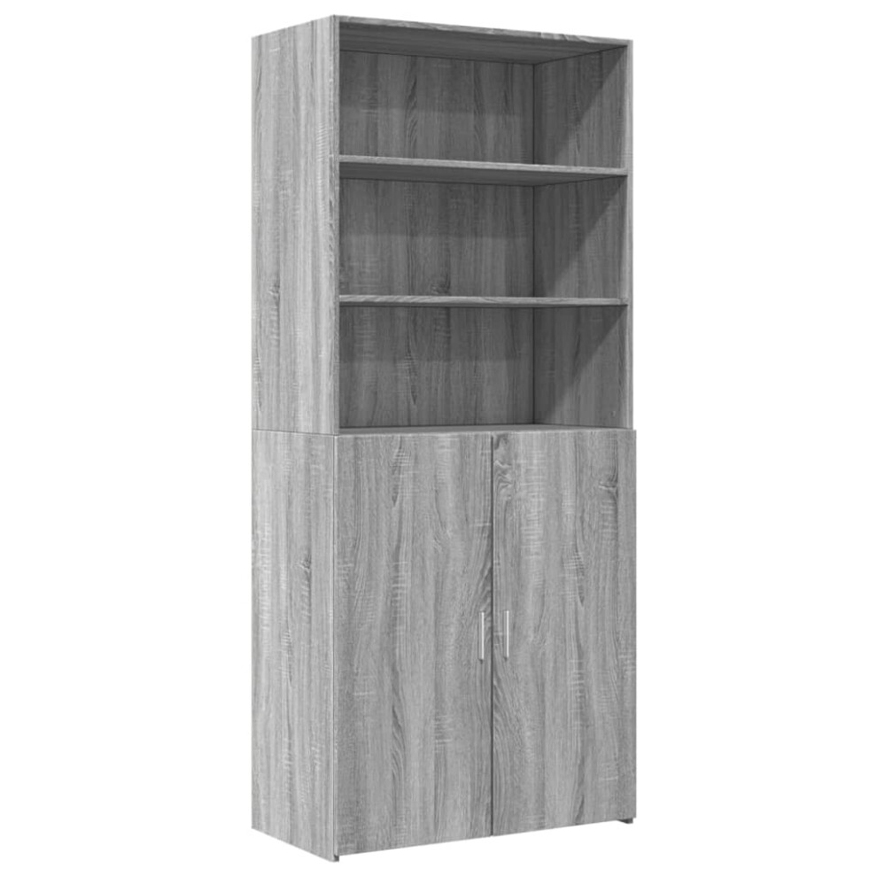 (grey sonoma) vidaXL Highboard Sideboard Cabinet Storage Cupboard White Engineered Wood