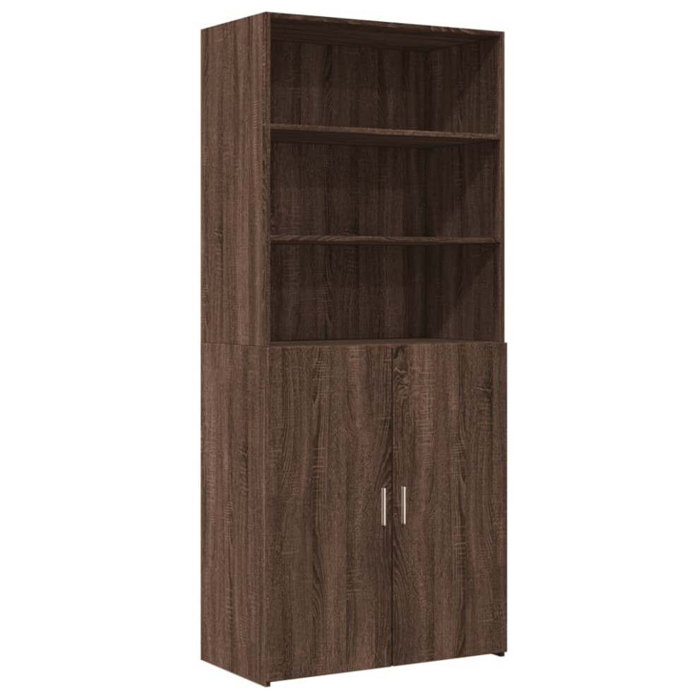 (brown oak) vidaXL Highboard Sideboard Cabinet Storage Cupboard White Engineered Wood