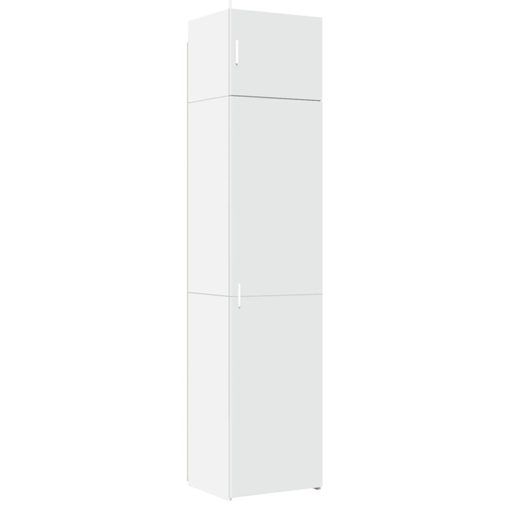 Vidaxl (White) Slim Storage Cabinet Highboard Sideboard Concrete Grey Engineered Wood