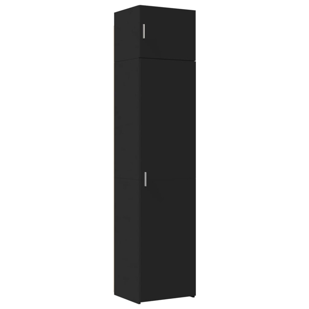 (black) vidaXL Slim Storage Cabinet Highboard Sideboard Concrete Grey Engineered Wood