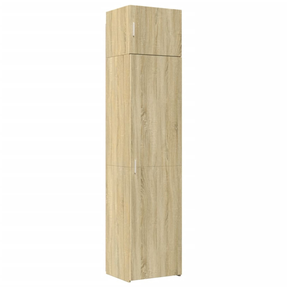 (sonoma oak) vidaXL Slim Storage Cabinet Highboard Sideboard Concrete Grey Engineered Wood