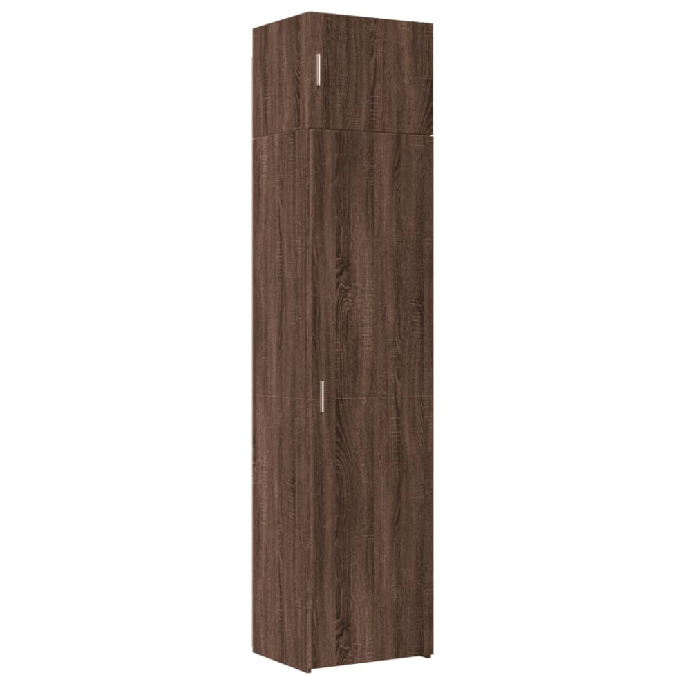 (brown oak) vidaXL Slim Storage Cabinet Highboard Sideboard Concrete Grey Engineered Wood