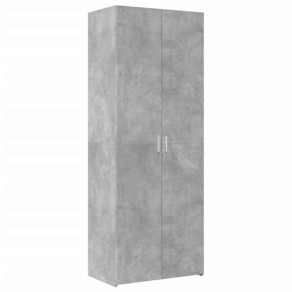 Vidaxl (Concrete Grey) Highboard Sideboard Cabinet Storage Cupboard Black Engineered Wood