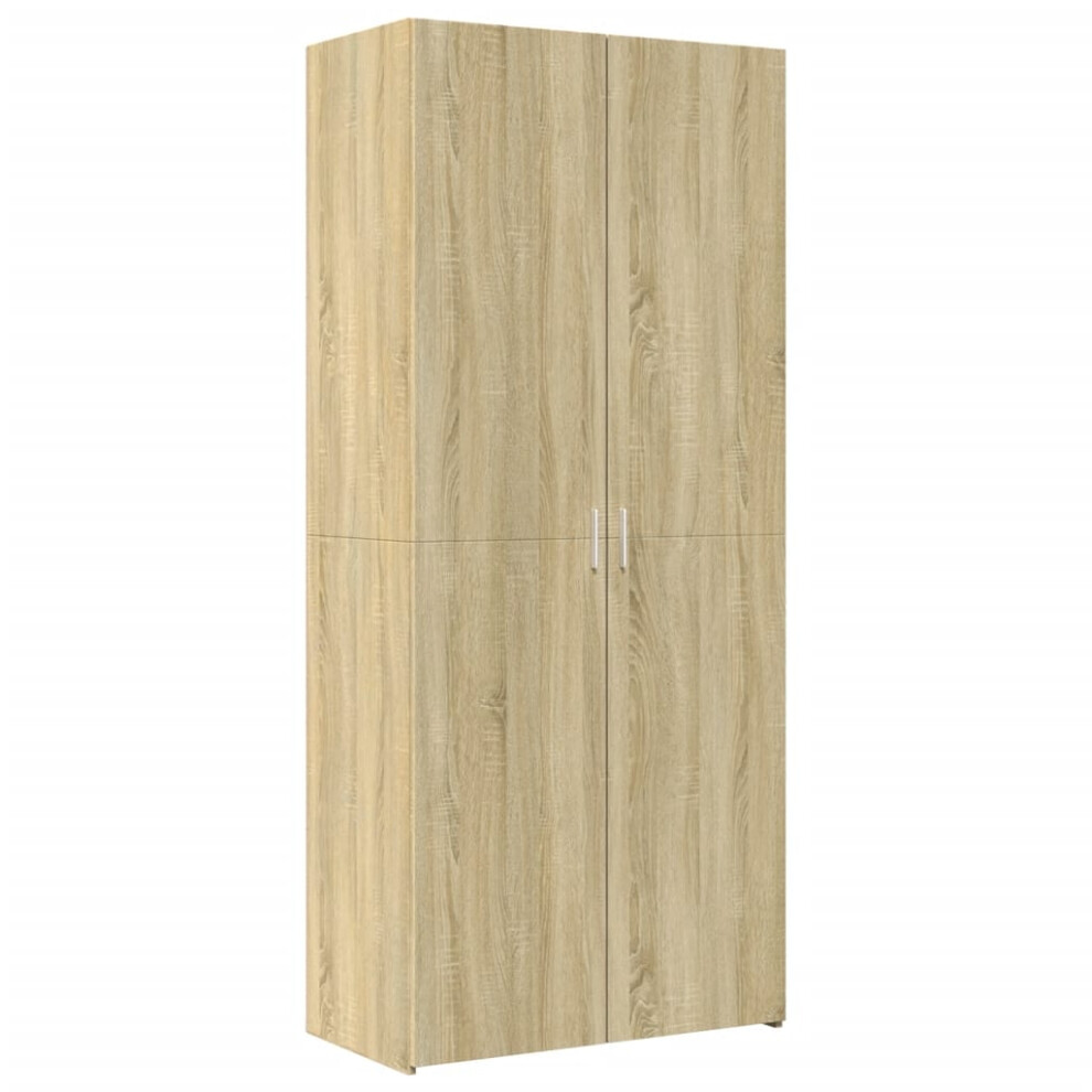 Vidaxl (Sonoma Oak) Highboard Sideboard Cabinet Storage Cupboard Black Engineered Wood