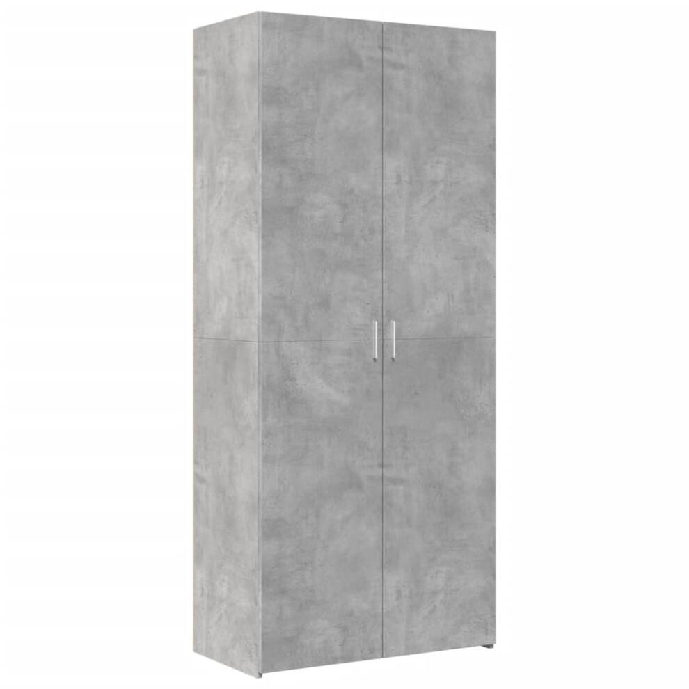 Vidaxl (Concrete Grey) Highboard Sideboard Cabinet Storage Cupboard Black Engineered Wood