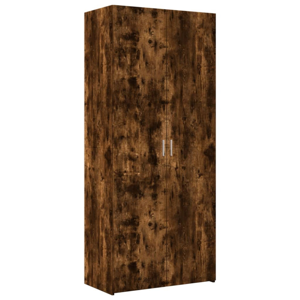 Vidaxl (Smoked Oak) Highboard Sideboard Cabinet Storage Cupboard Black Engineered Wood