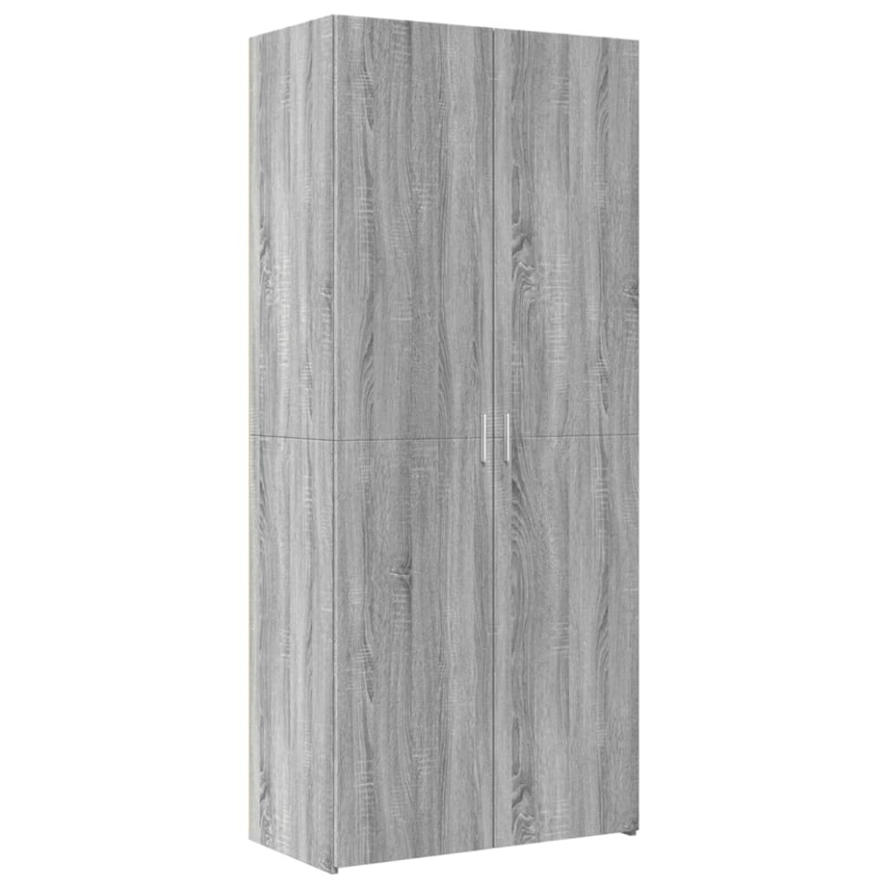 Vidaxl (Grey Sonoma) Highboard Sideboard Cabinet Storage Cupboard Black Engineered Wood