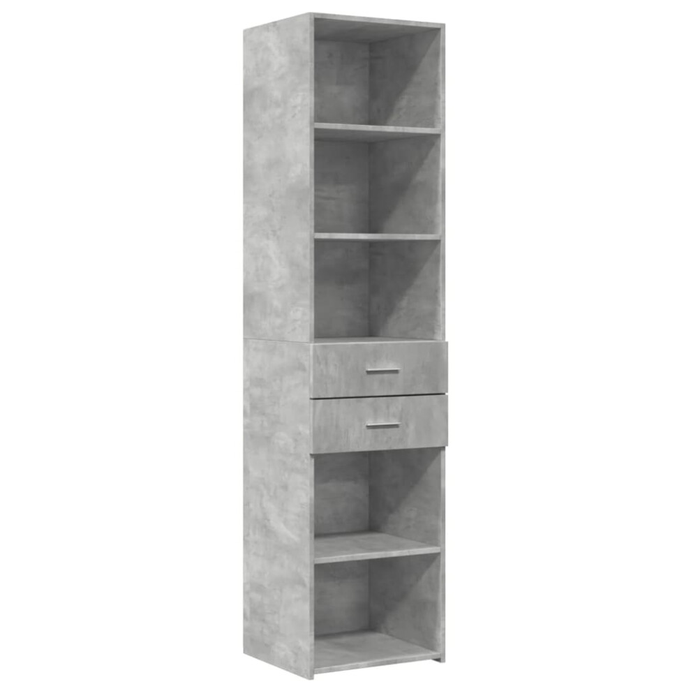 (concrete grey) vidaXL Highboard Sideboard Cabinet Storage Cupboard Black Engineered Wood