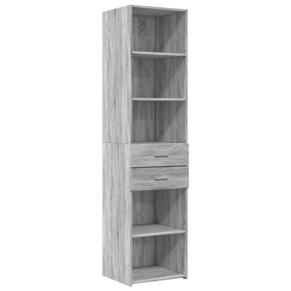 (grey sonoma) vidaXL Highboard Sideboard Cabinet Storage Cupboard Black Engineered Wood