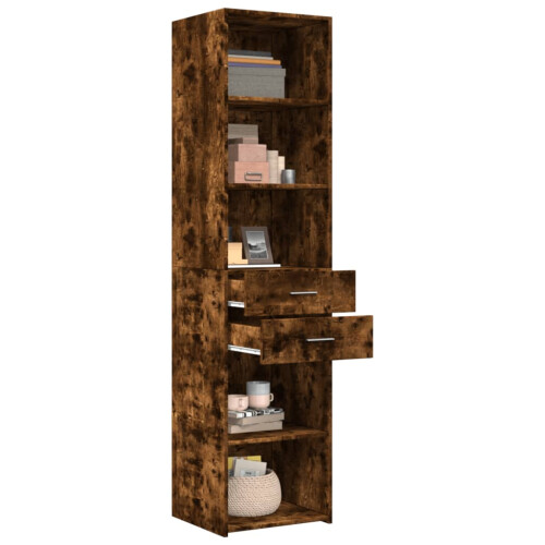 VidaXL (smoked oak) vidaXL Highboard Sideboard Cabinet Storage Cupboard Black Engineered Wood 2