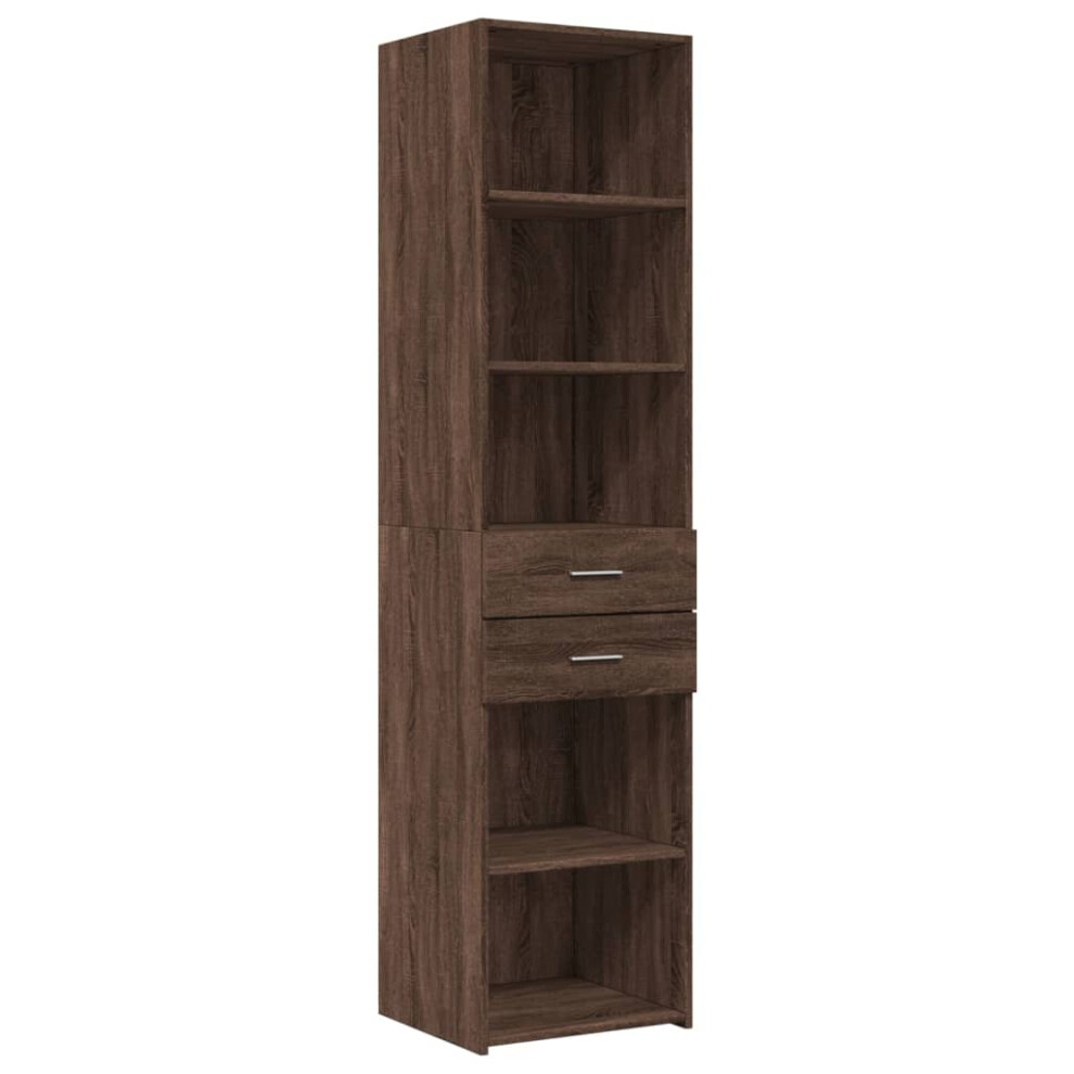 (brown oak) vidaXL Highboard Sideboard Cabinet Storage Cupboard Black Engineered Wood