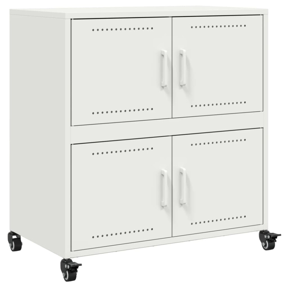 (white) vidaXL Sideboard Storage Organiser Cupboard Side Cabinet Highboard White Steel