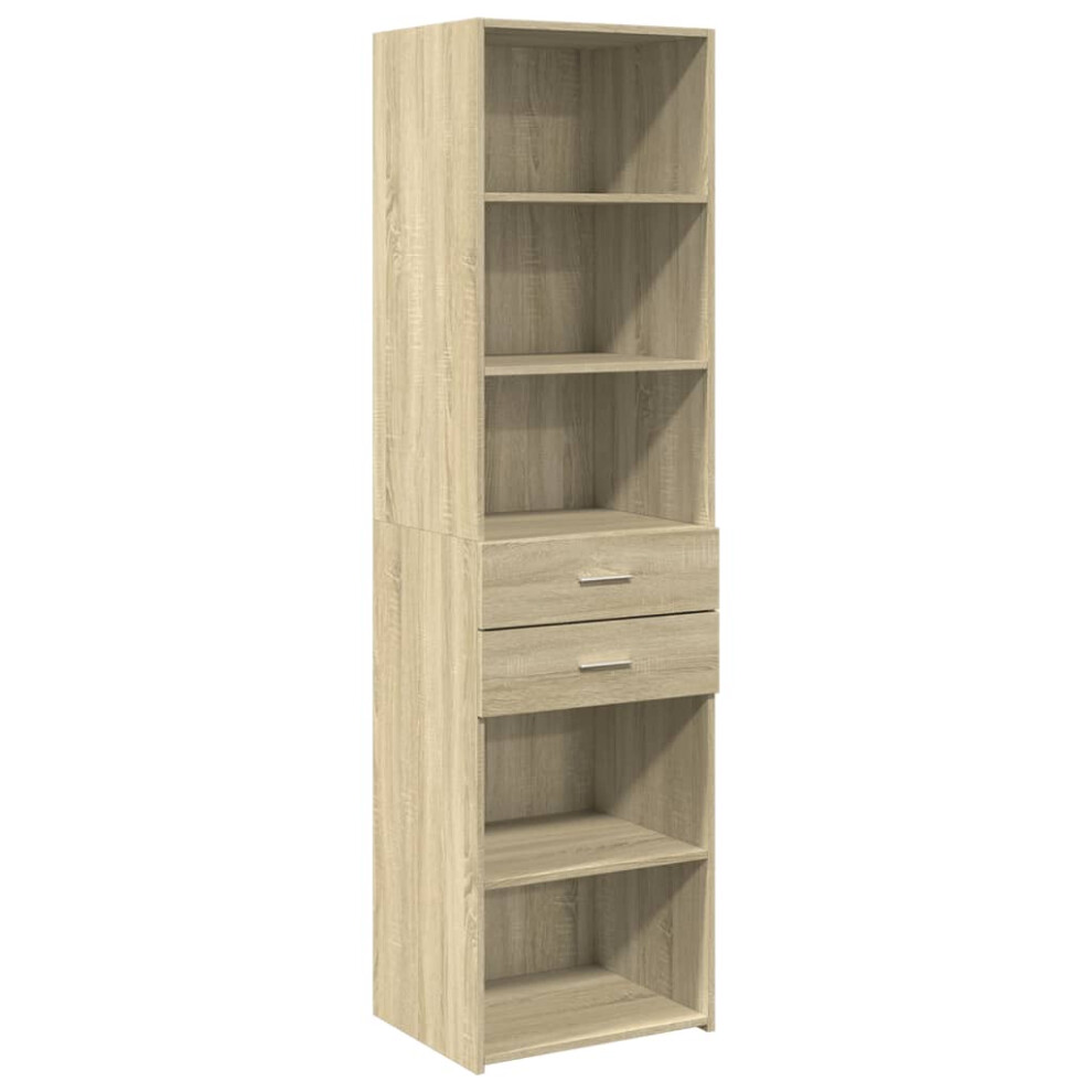 Vidaxl (Sonoma Oak) Highboard Sideboard Cabinet Storage Cupboard Brown Oak Engineered Wood