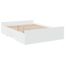 (white, 135 x 190 cm) vidaXL Bed Frame with Drawers Bed Base Sonoma Oak 120x200 cm Engineered Wood