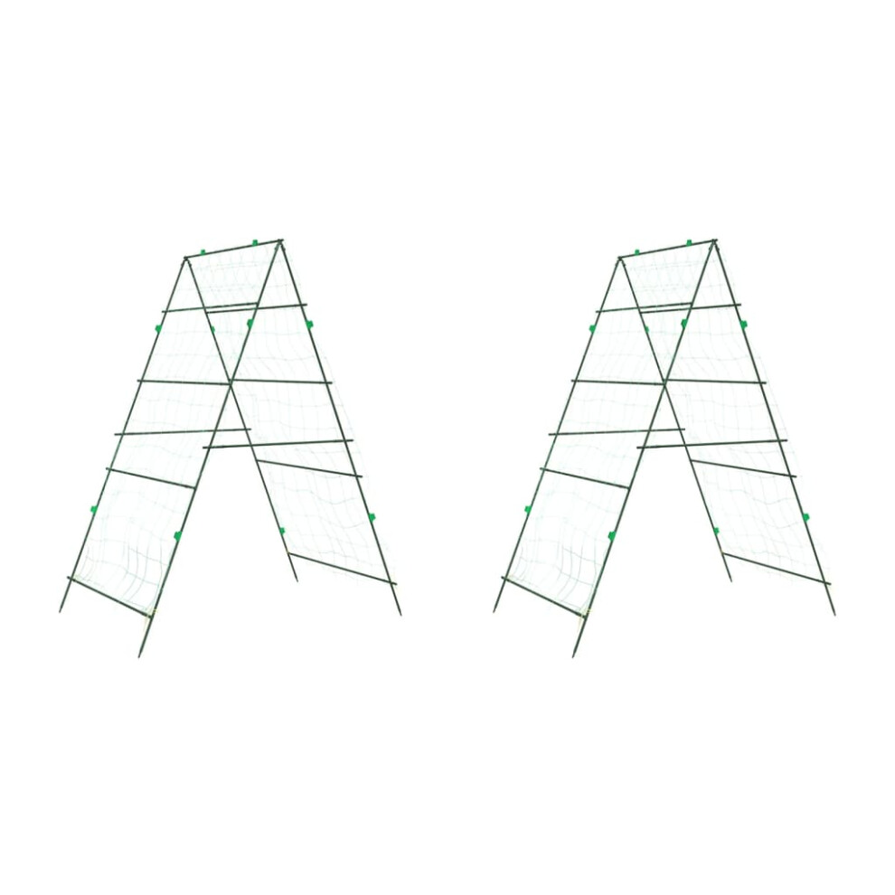 Vidaxl (2 Pcs) Garden Trellises For Climbing Plants Stand Plant Support A-Frame Steel