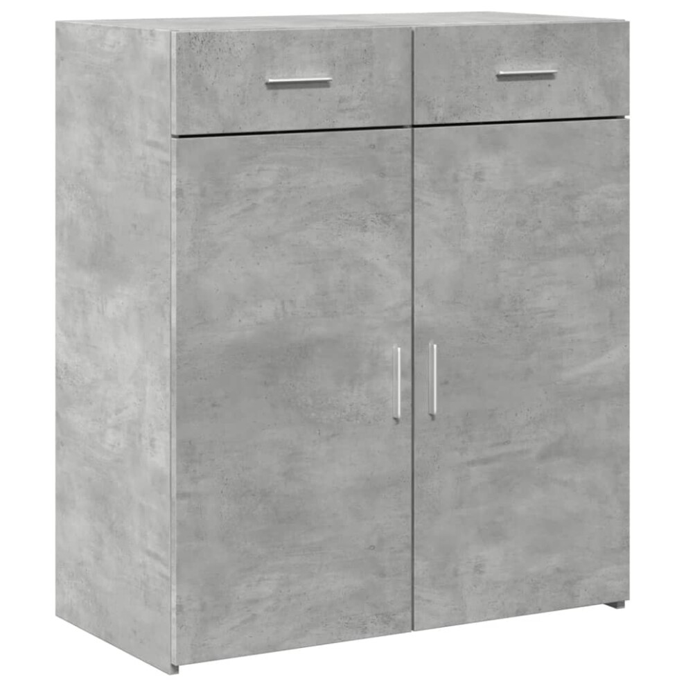 (concrete grey) vidaXL Sideboard Storage Cupboard Cabinet Highboard Brown Oak Engineered Wood