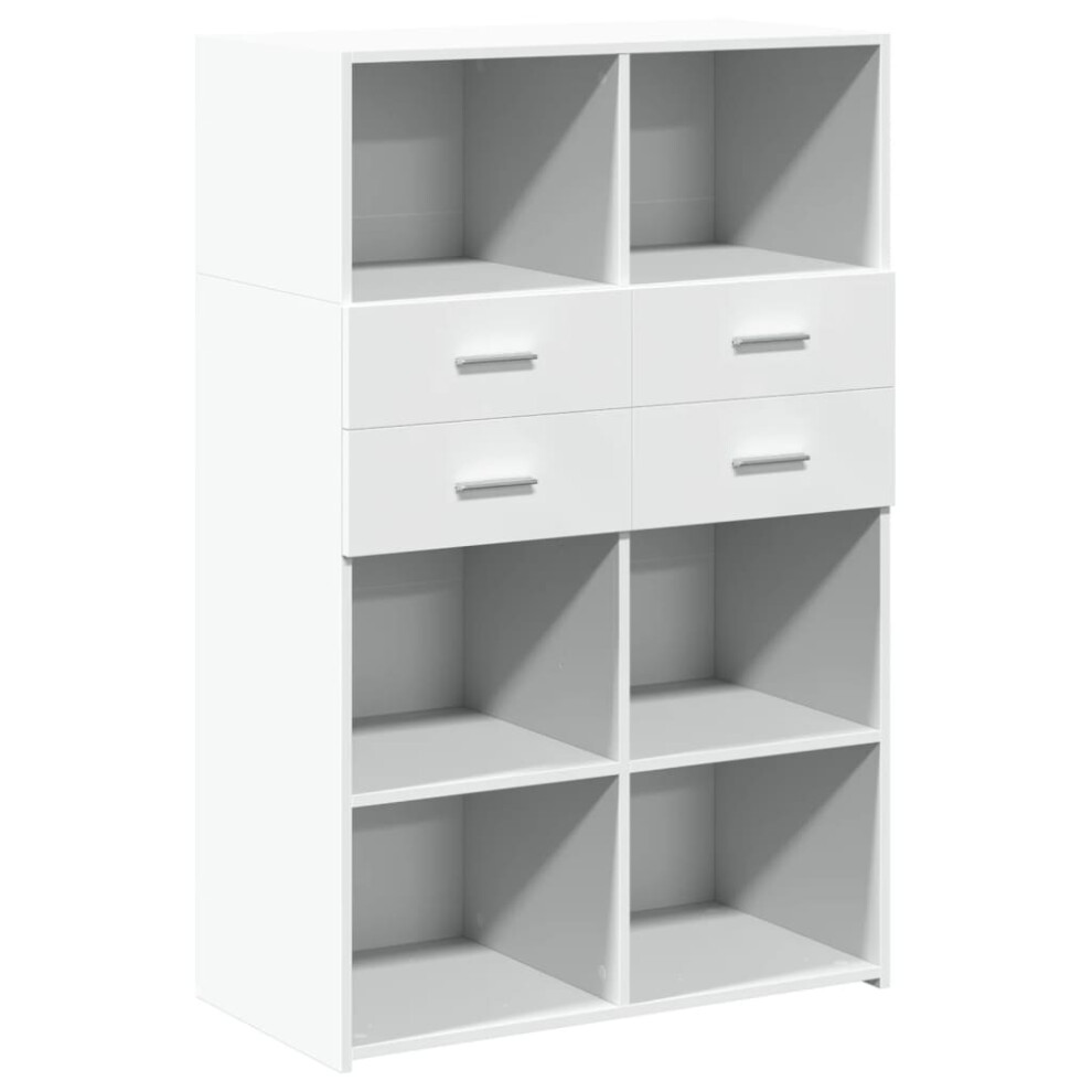 Vidaxl (White) Highboard Sideboard Side Cabinet Cupboard Grey Sonoma Engineered Wood