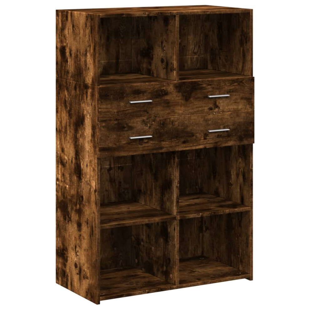 (smoked oak) vidaXL Highboard Sideboard Side Cabinet Cupboard Grey Sonoma Engineered Wood