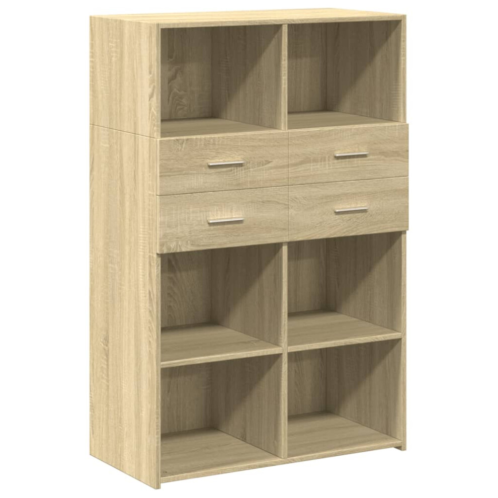 (sonoma oak) vidaXL Highboard Sideboard Side Cabinet Cupboard Grey Sonoma Engineered Wood