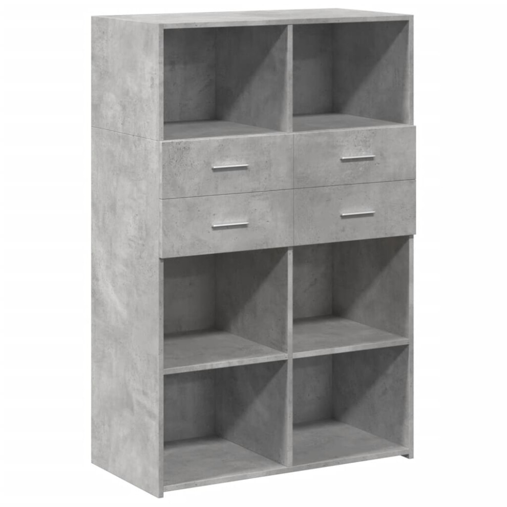 (concrete grey) vidaXL Highboard Sideboard Side Cabinet Cupboard Grey Sonoma Engineered Wood