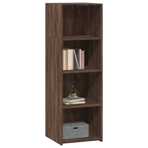 VidaXL (brown oak) vidaXL Highboard Sideboard Side Cabinet Cupboard Concrete Grey Engineered Wood 2