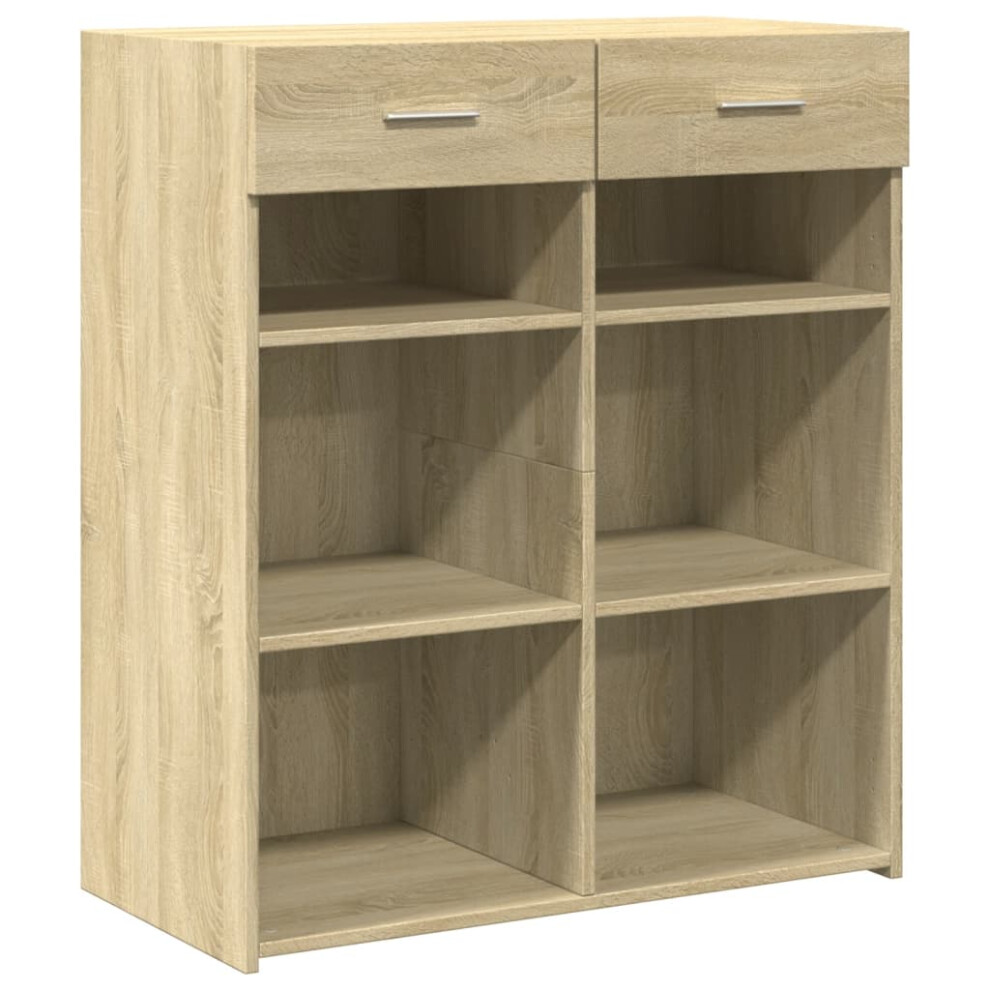 Vidaxl (Sonoma Oak) Sideboard Storage Cupboard Cabinet Highboard Brown Oak Engineered Wood