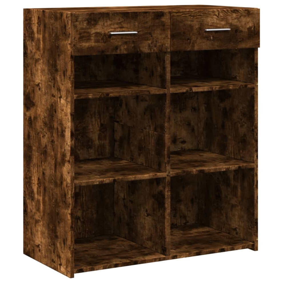 Vidaxl (Smoked Oak) Sideboard Storage Cupboard Cabinet Highboard Brown Oak Engineered Wood