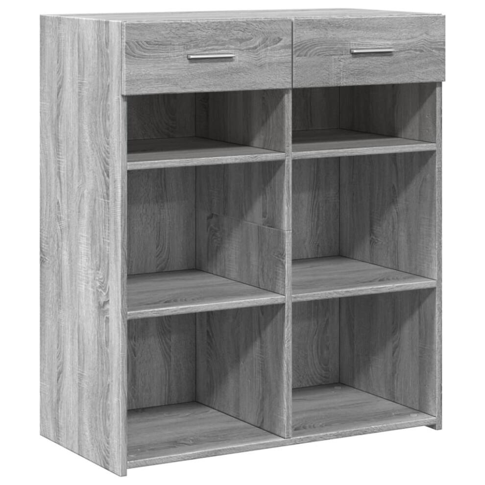 Vidaxl (Grey Sonoma) Sideboard Storage Cupboard Cabinet Highboard Brown Oak Engineered Wood