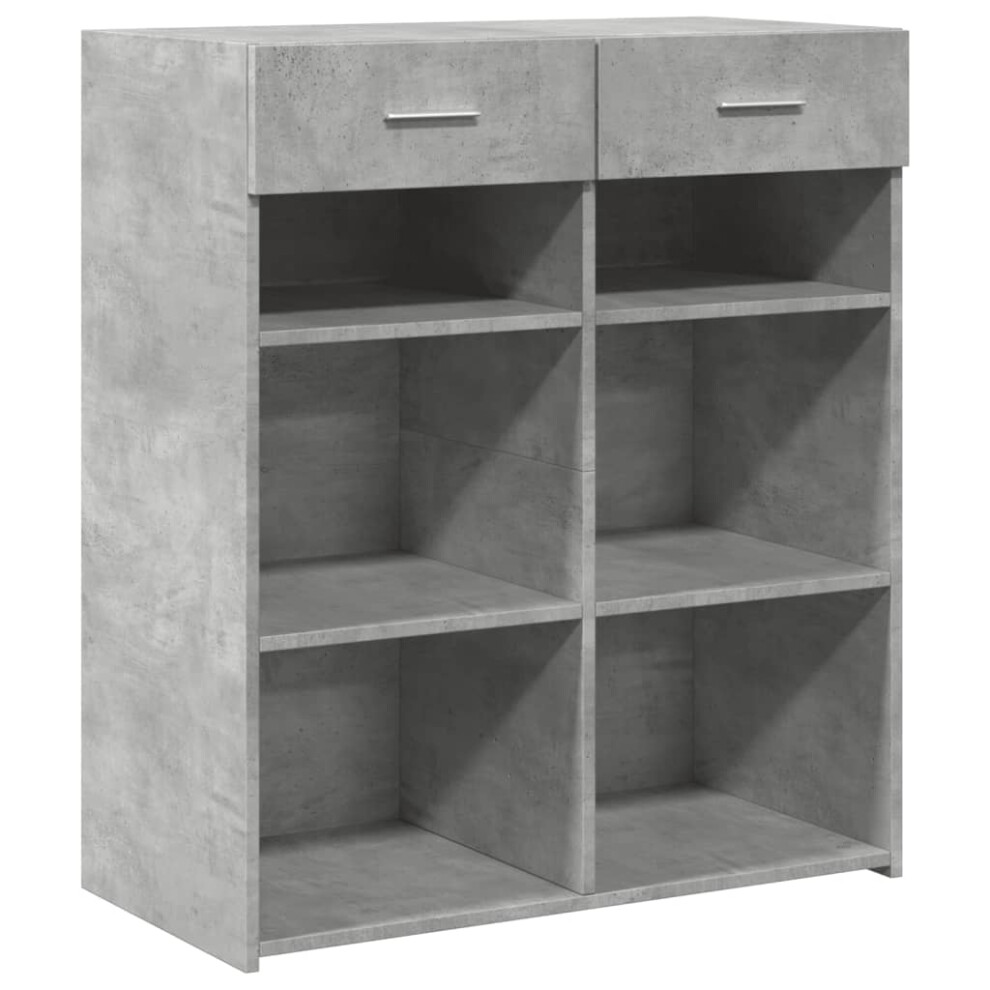 (concrete grey) vidaXL Sideboard Storage Cupboard Cabinet Highboard Brown Oak Engineered Wood