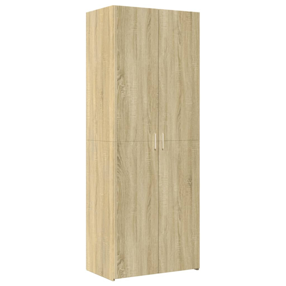 Vidaxl (Sonoma Oak) Highboard Sideboard Cabinet Storage Cupboard Black Engineered Wood