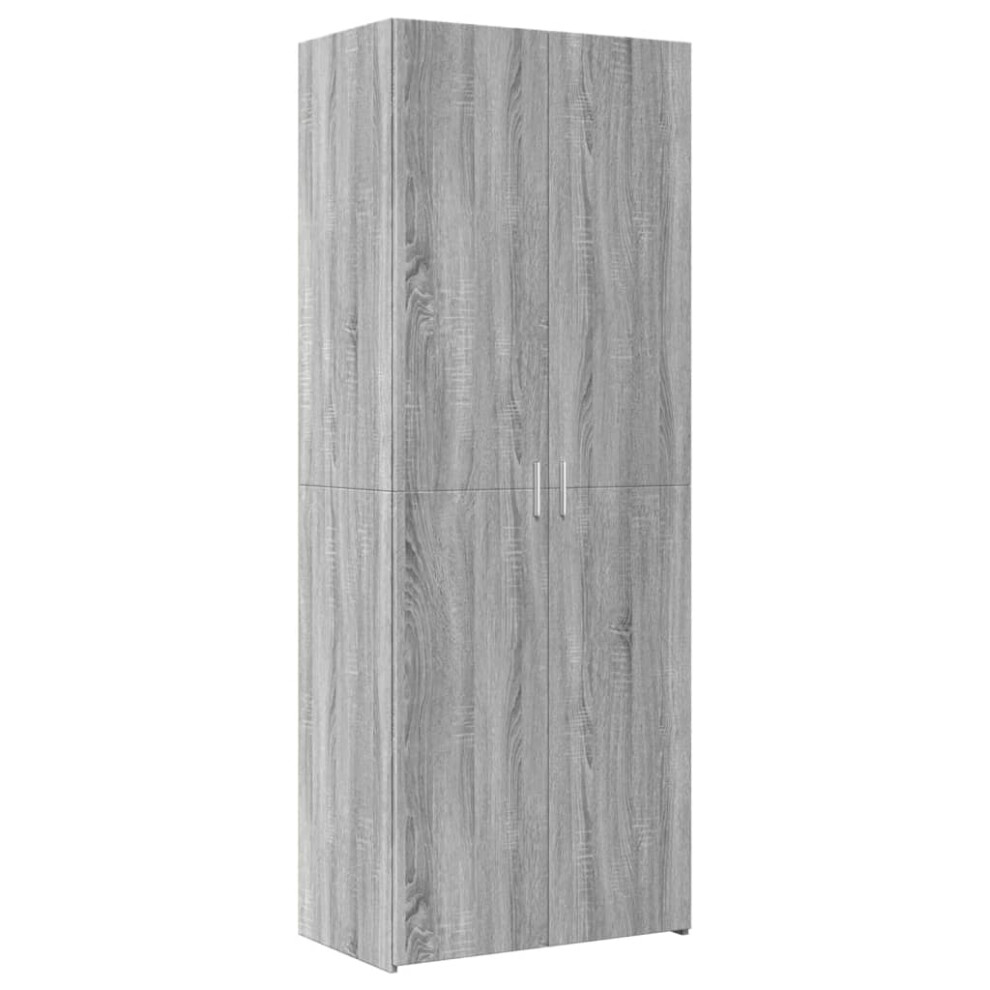 Vidaxl (Grey Sonoma) Highboard Sideboard Cabinet Storage Cupboard Black Engineered Wood