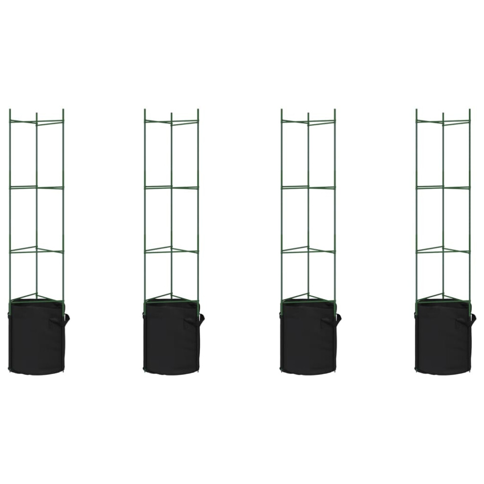 (with bag, 154 cm/ 4 pcs) vidaXL Tomato Cages Garden Climbing Plant Support Tomato Support Steel and PP