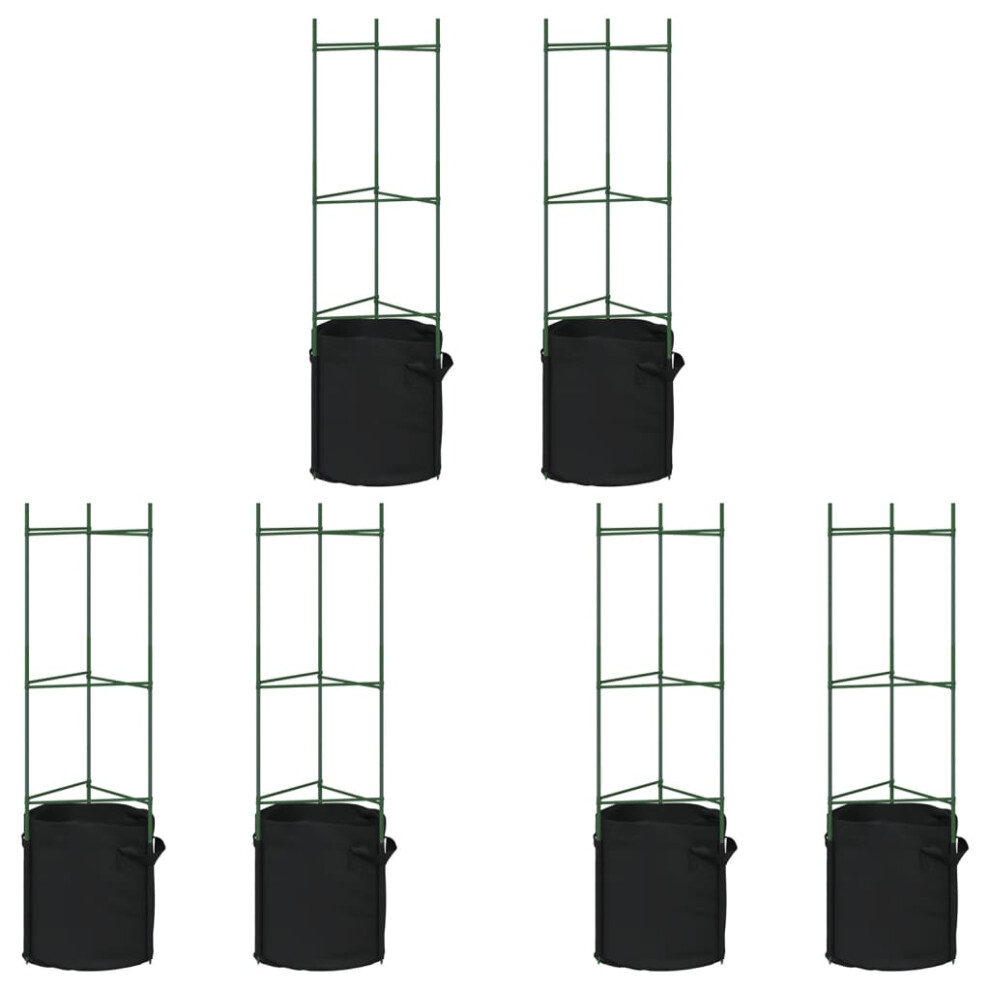 (with bag, 116 cm/ 6 pcs) vidaXL Tomato Cages Garden Climbing Plant Support Tomato Support Steel and PP