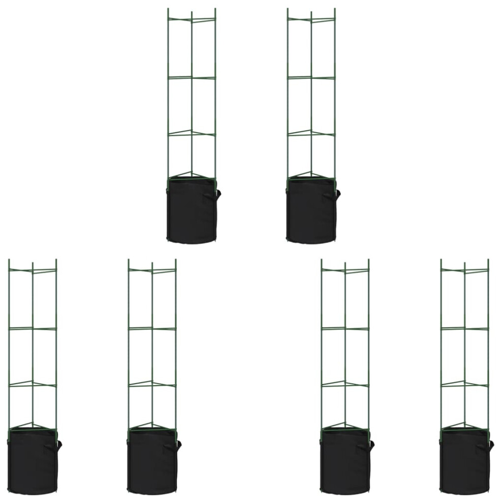 (with bag, 154 cm/ 6 pcs) vidaXL Tomato Cages Garden Climbing Plant Support Tomato Support Steel and PP