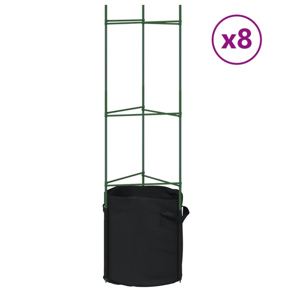 (with bag, 116 cm/ 8 pcs) vidaXL Tomato Cages Garden Climbing Plant Support Tomato Support Steel and PP