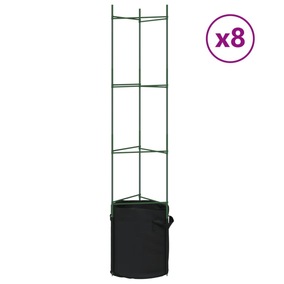 (with bag, 154 cm/ 8 pcs) vidaXL Tomato Cages Garden Climbing Plant Support Tomato Support Steel and PP