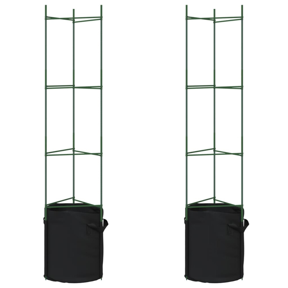 (with bag, 154 cm/ 2 pcs) vidaXL Tomato Cages Garden Climbing Plant Support Tomato Support Steel and PP