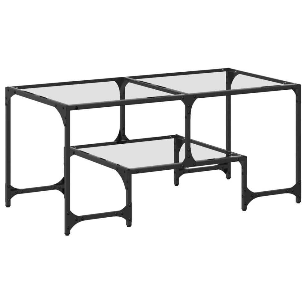 (transparent) vidaXL Coffee Table with Transparent Glass Top End Table Side Table Steel