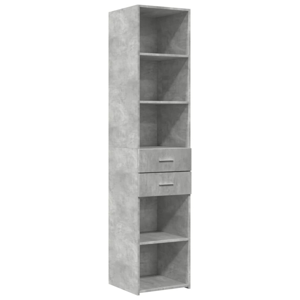 Vidaxl (Concrete Grey) Highboard Sideboard Cabinet Storage Cupboard Black Engineered Wood