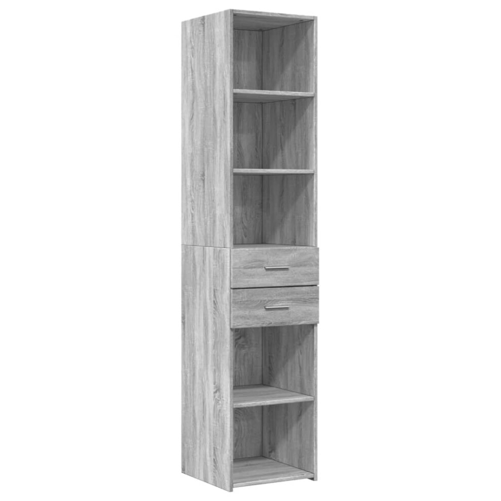 Vidaxl (Grey Sonoma) Highboard Sideboard Cabinet Storage Cupboard Black Engineered Wood