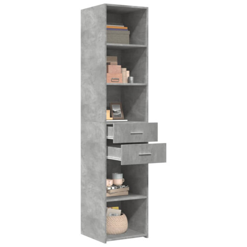 VidaXL (concrete grey) vidaXL Highboard Sideboard Cabinet Storage Cupboard Black Engineered Wood 2