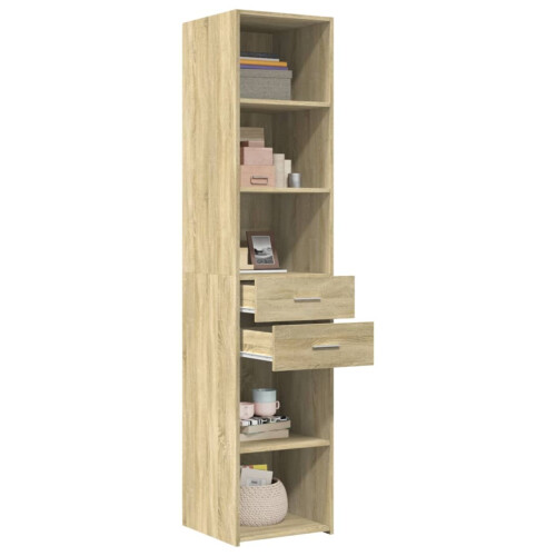 VidaXL (sonoma oak) vidaXL Highboard Sideboard Cabinet Storage Cupboard Black Engineered Wood 2